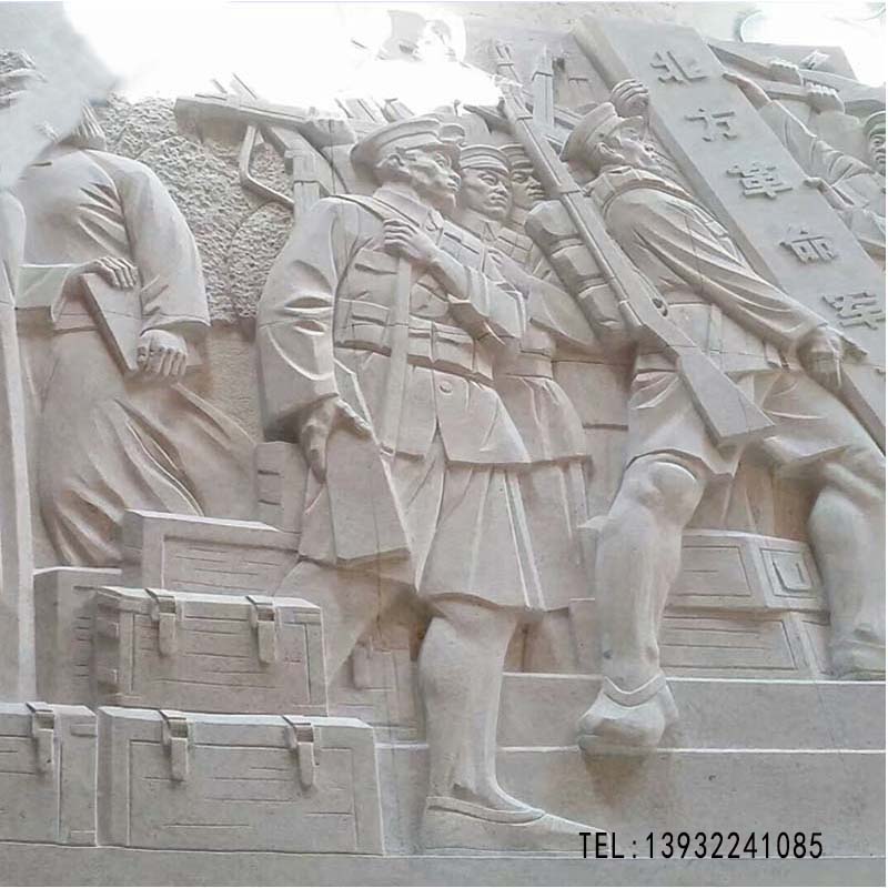 革命战争人物大理石文化墙石雕浮雕英雄人物