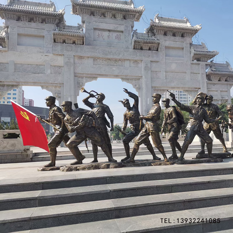 铸铜红军人物雕塑红文化抗日英雄八路军