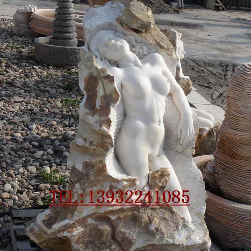 汉白玉天然大理石浮雕西方女神人物立体浮雕