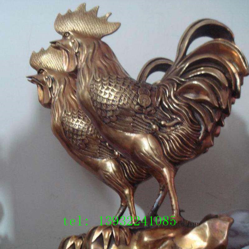 加工铸铜雕塑广场动物鸡雕塑摆件厂家