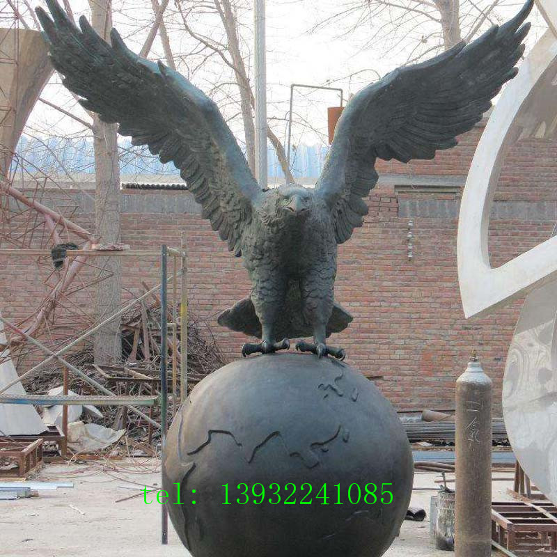 园林雕塑铸铜动物鹰雕塑摆件厂家直销