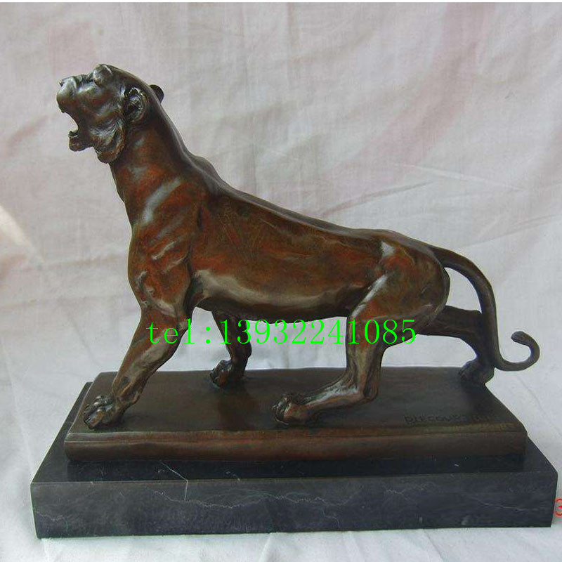 铸铜雕塑园林动物豹子雕塑摆件加工