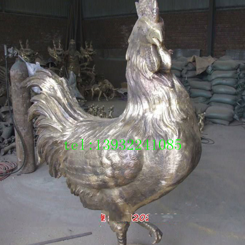 室内展示台装饰铸铜公鸡雕塑摆件厂家