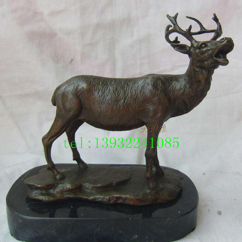 铜雕塑鹿工艺品商务办公室家居动物摆件