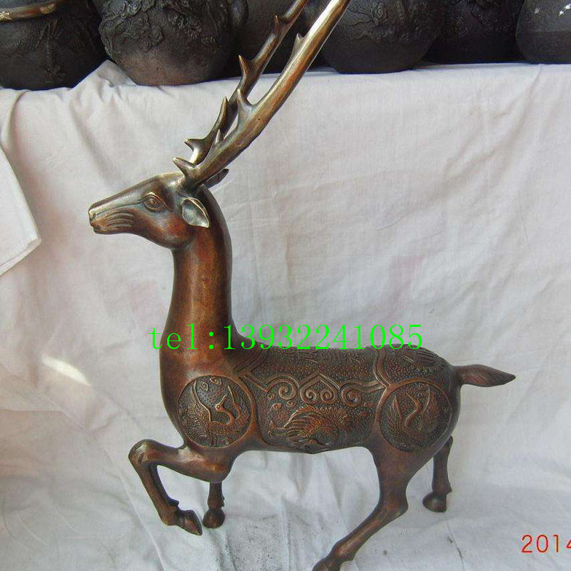 高档商务礼品欧式家居铜雕动物鹿雕塑摆件加工