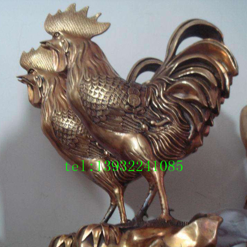 广场园林景观铸铜公鸡雕塑仿真大公鸡摆件