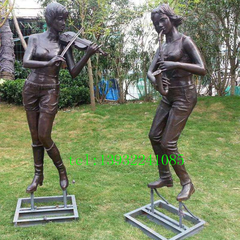 铜雕公园广场园林景观音乐人物雕塑摆件厂家加工
