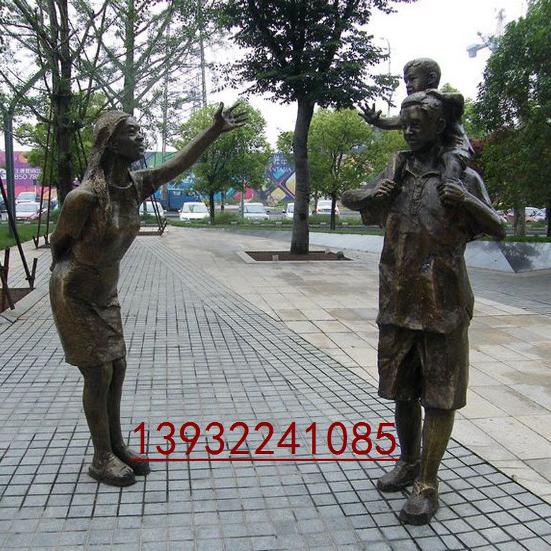 步行街广场民俗人物铜雕雕塑图片